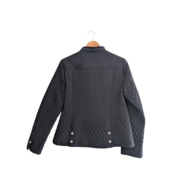 NWT Women's Brooks Brothers Diamond Quilted Jacky Navy Blue Zip Front Sz 8 $568 - Picture 3 of 9